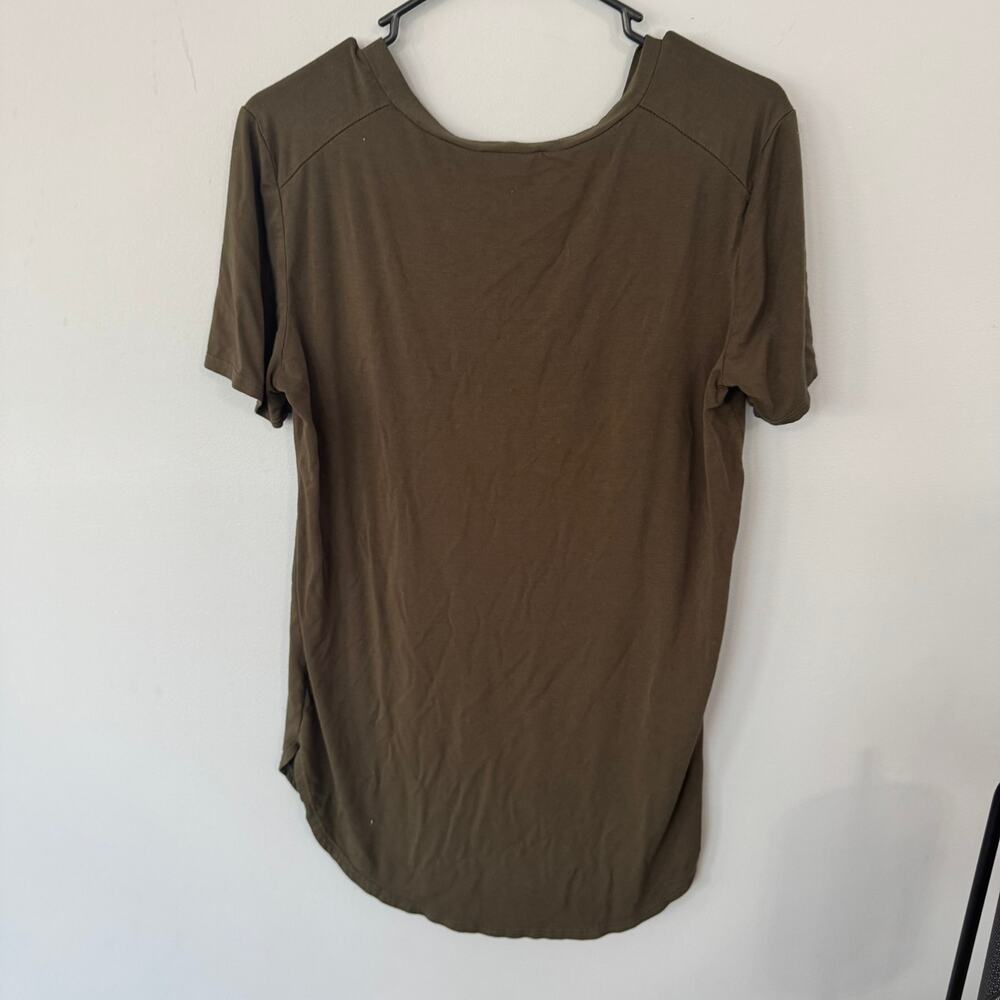 Emma's Closet Dark Military Green Tunic Top Women's Size Large Modal & Spandex - Picture 2 of 6